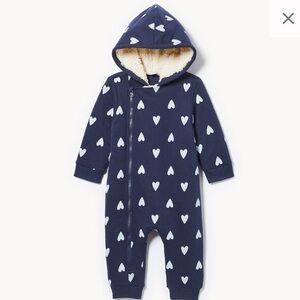 Joe Fresh teddy fleece lined romper (6-12m)